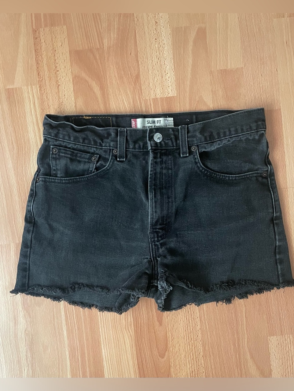 Levi’s Slim Fit Black Denim Cutoff Shorts